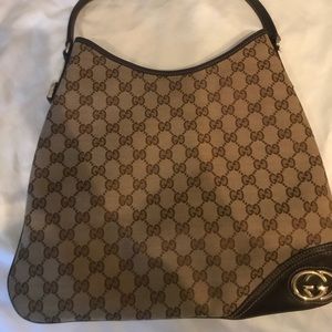 GUCCI Britt GG Canvas Hobo Bag